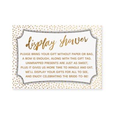 Display Bridal Shower Faux Gold Confetti Gift Invitations