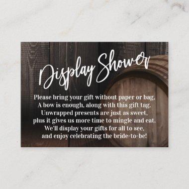 Display Bridal Shower Gift Invitations Wood Barrel Invitations