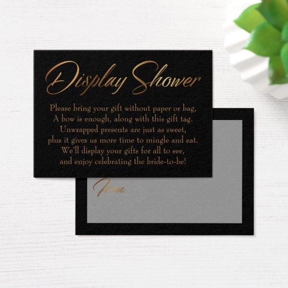 Display Shower Elegant Gold & Black Gift Tag