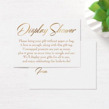 Display Shower Elegant Gold Script Gift Tag