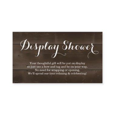 Display Shower Enclosure Invitations Insert | Rustic