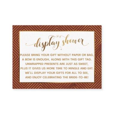 Display Shower Heart Gold Script Burgundy Gift Tag Enclosure