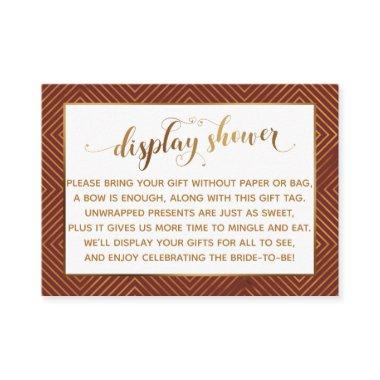 Display Shower Heart Gold Script Burgundy Gift Tag Enclosure Invitations