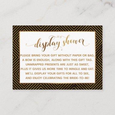 Display Shower Hearts Gold Script Black Gift Tag Enclosure Invitations