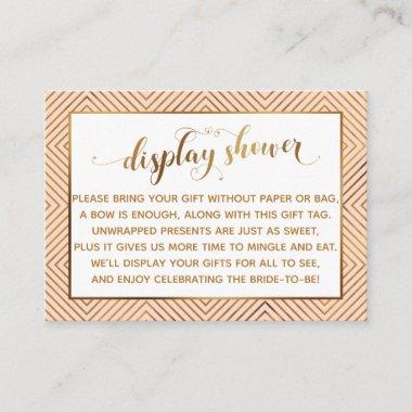 Display Shower Hearts Gold Script Gift Blush Tag Enclosure Invitations