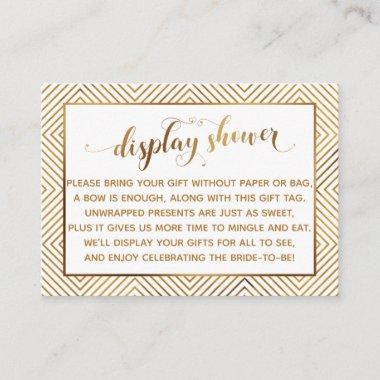 Display Shower Hearts Gold Script Gift Tag, White Enclosure Invitations