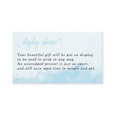 Display Shower Ink Wash Texture Baby Blue Enclosure Invitations