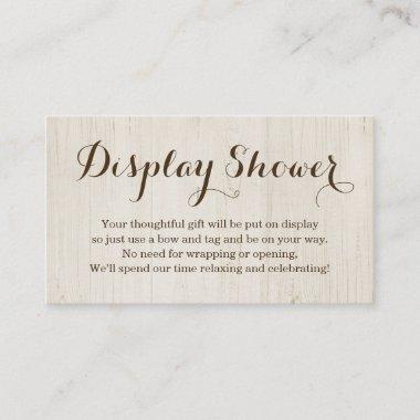 Display Shower Insert for Invitations - Rustic