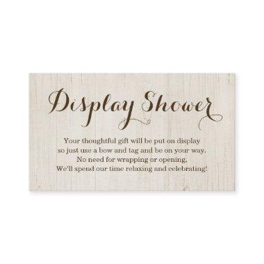 Display Shower Insert for Invitations - Rustic