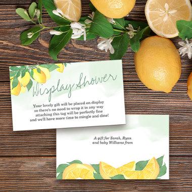 Display Shower No Wrap Poem Citrus Lemon Neutral Enclosure Invitations