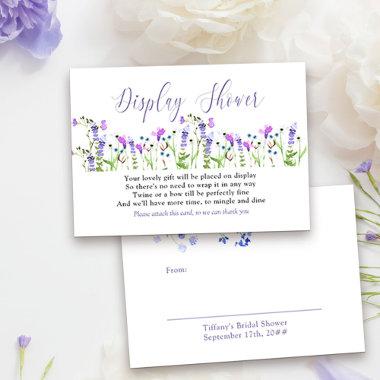 Display Shower Pretty Purple Wildflower Gift Tag Enclosure Invitations