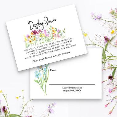 Display Shower Pretty Wildflower Meadow Gift Tag Enclosure Invitations