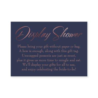 Display Shower Rose Gold on Navy Insert Tag