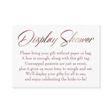 Display Shower Rose Gold Script Insert Tag