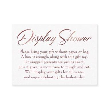 Display Shower Rose Gold Script Insert Tag Invitations