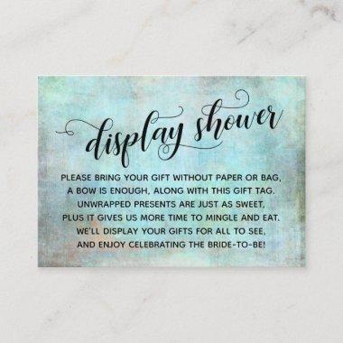 Distressed Aqua Display No Wrap Bridal Shower Invitations
