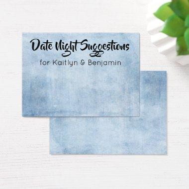 Distressed Date Night Suggestions Newlywed Invitations