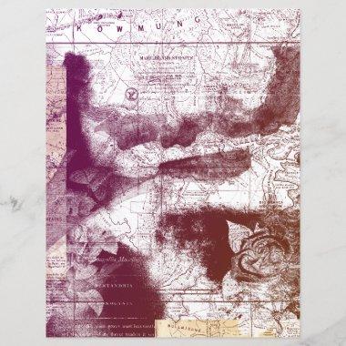 Distressed Vintage Map Journal Scrapbook Paper