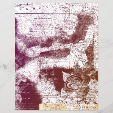 Distressed Vintage Maps Journal Scrapbook Paper