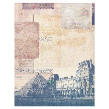 Distressed Vintage Pyramid Travel Scrapbook Paper