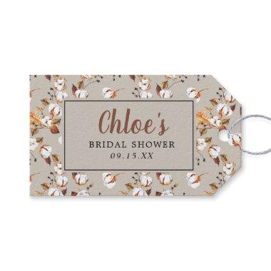 DIY Autumn Leaves White Floral Bridal Shower Gift Tags