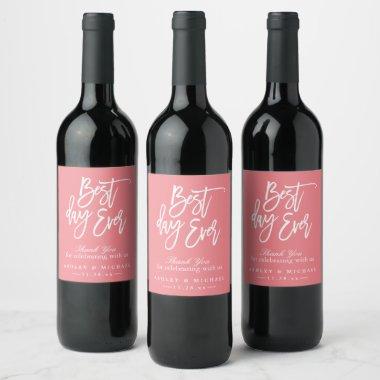 (DIY Color) Best Day Ever Thank You Wedding Favor Wine Label