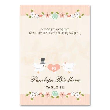 DIY Monogrammed Blush Love Birds Tent Place