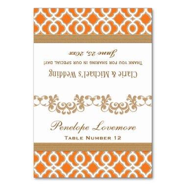 DIY Orange Gold Moroccan Seating Place Tent Invitations