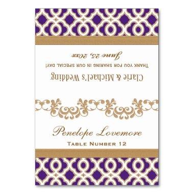 DIY Purple Gold Moroccan Fold-Over Place Invitations