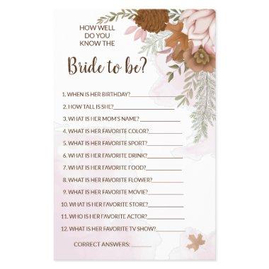 Do you know the Bride Boho Autumn Shower Game  Flyer