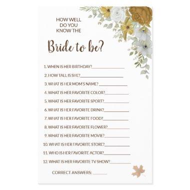 Do you know the Bride Boho Autumn Shower Game  Flyer