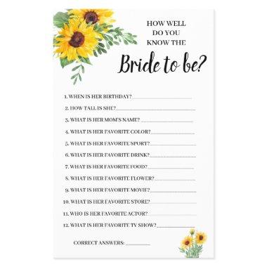 Do you know the Bride Sunflowers Shower Game  Flyer