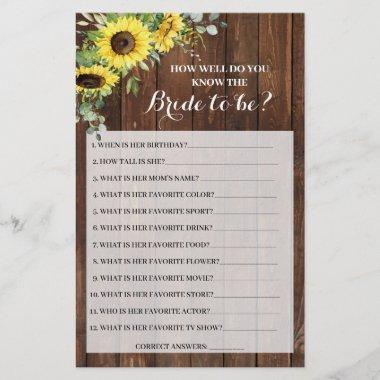 Do you know the Bride Sunflowers Shower Game Invitations Flyer