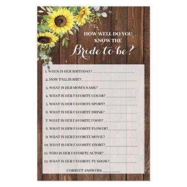 Do you know the Bride Sunflowers Shower Game  Flyer