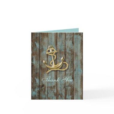 dock wood beach anchor nautical wedding thank you