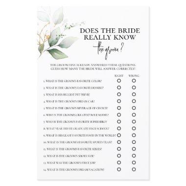 Does the Bride really know the groom? bridal game