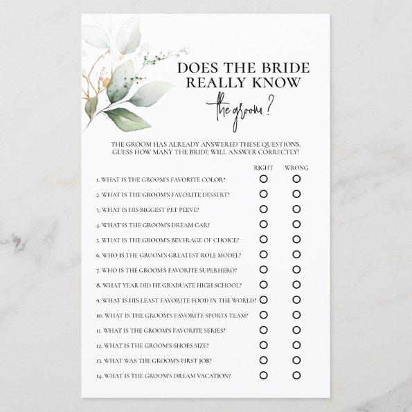 Does the Bride really know the groom? bridal game
