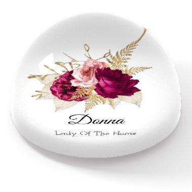 Donna NAME MEANING Marsla Gold Rose White Paperweight