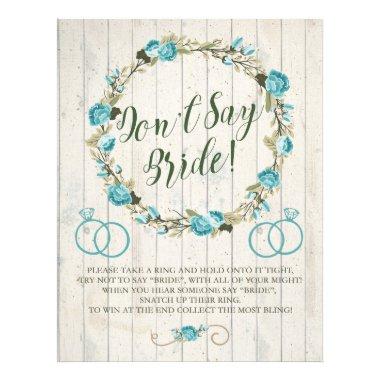 Don't Say Bride! Bridal Shower Game Flyer