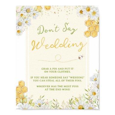 Don't Say Wedding Bumblebee Bee  Game Poster