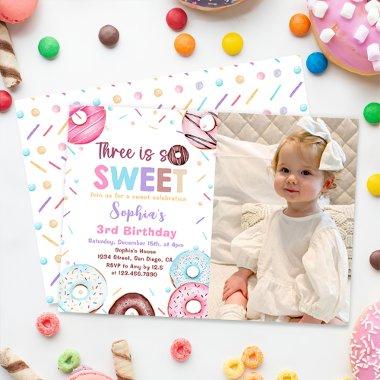 Donut 3rd Birthday Donut Three Is Sweet Photo