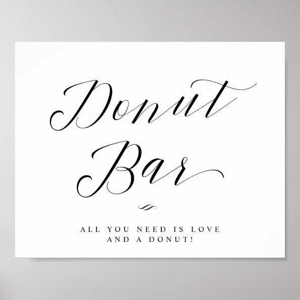 Donut Bar Chic Calligraphy Script Wedding Sign