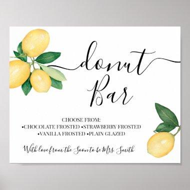 Donut Bar Party Bridal Shower Wedding Lemons Sign