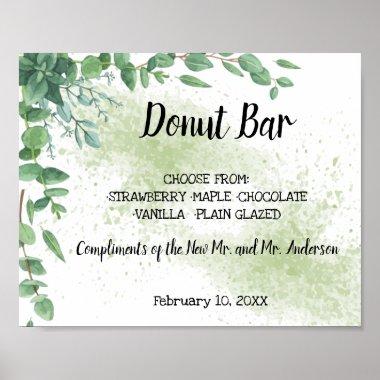 Donut Bar Sweets Table Wedding Eucalytpus Sign