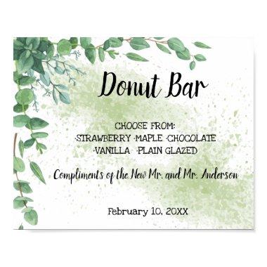 Donut Bar Sweets Table Wedding Eucalytpus Sign