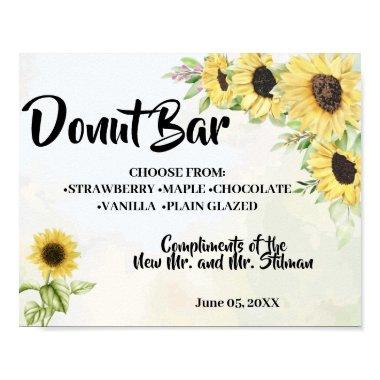 Donut Bar Sweets Table Wedding Sunflower Sign