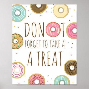 Donut Forget To Take a Treat Baby Bridal Shower Poster