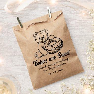 Donut Hand-draw Teddy Bear Bridal Shower Favor Bag