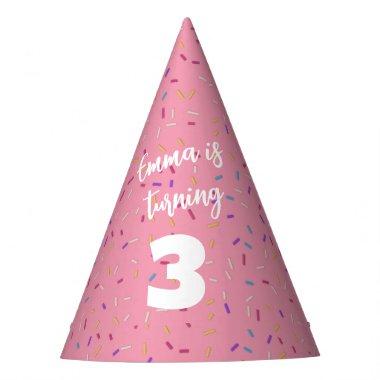 Donut Sprinkles Birthday Pink Party Hat