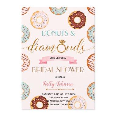 Donuts and diamond bridal shower party Invitations